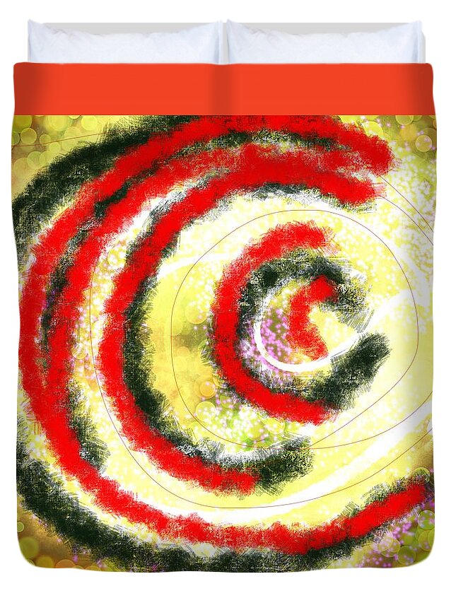 Out Of Control Duvet Cover featuring the digital art Spinning Out of Control by Susan Fielder