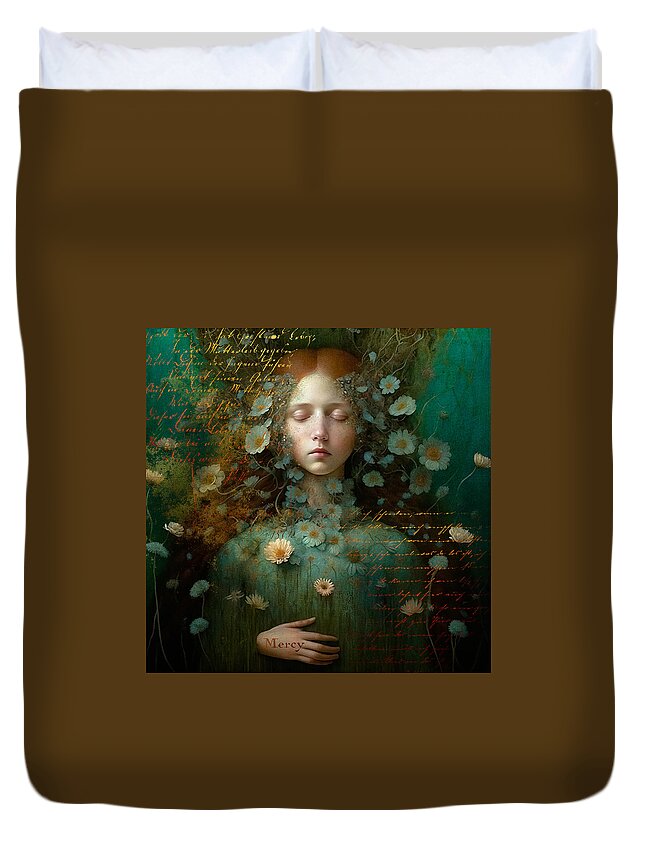 Flowers Duvet Cover featuring the digital art Splendour by Alisa Williams