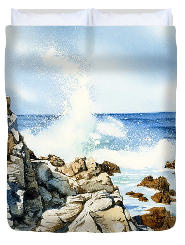 Water Duvet Cover featuring the painting Splish, Splash by Espero Art