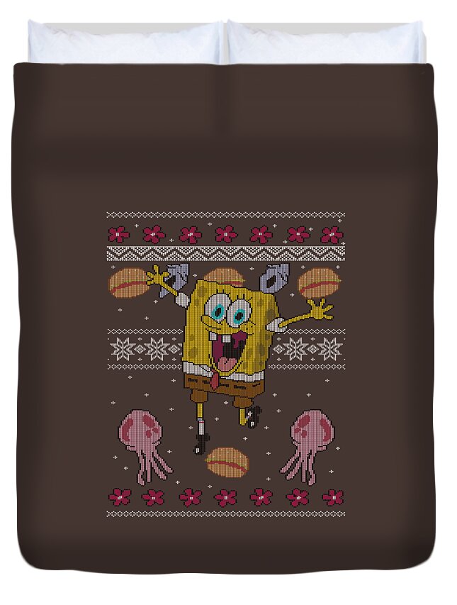 SpongeBob SquarePants Jellyfish Ugly Christmas Duvet Cover by Hubert Devlyn  - Pixels
