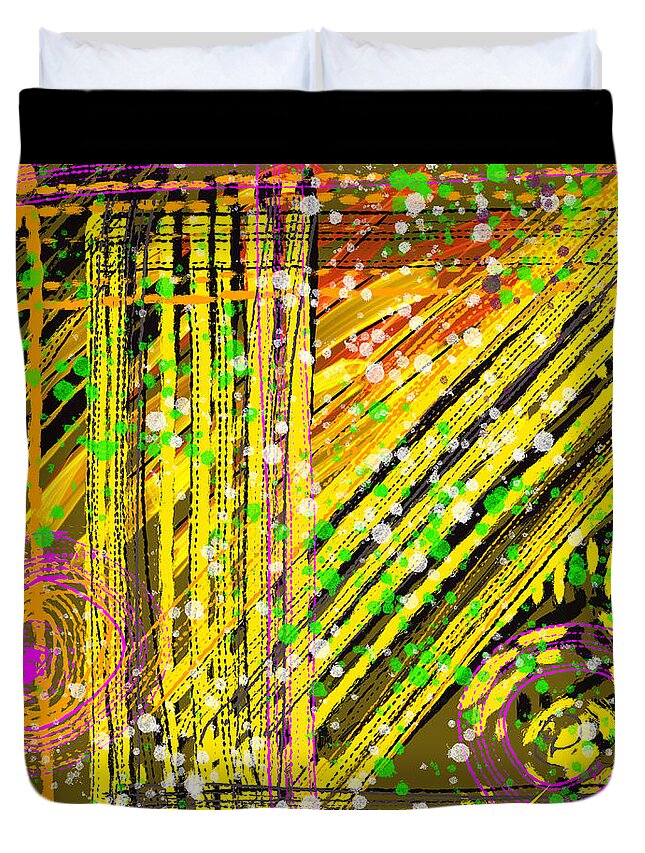 Abstract Duvet Cover featuring the digital art Sporadic DNA by Susan Fielder