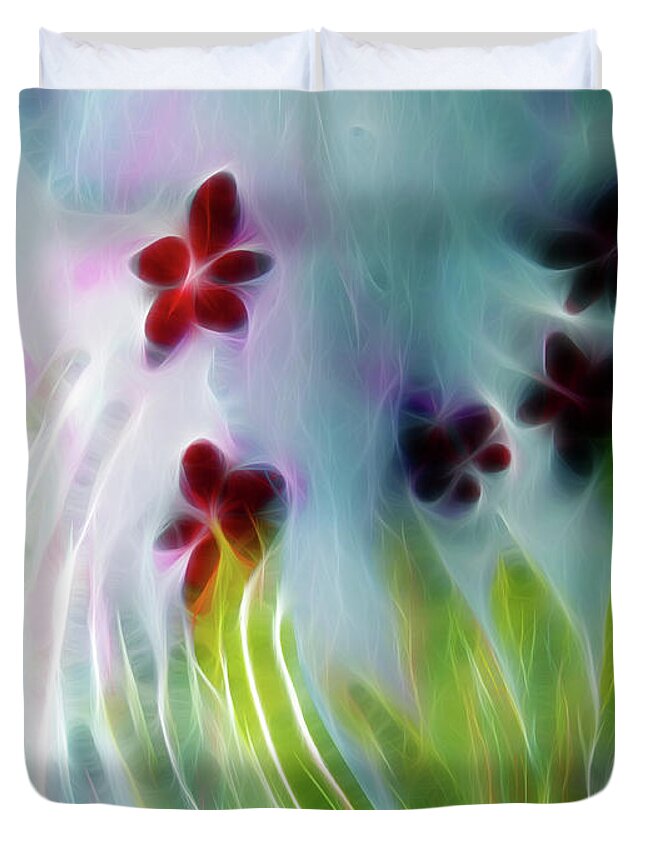 Spring Duvet Cover featuring the mixed media Spring Blossoms Digital by Melinda Firestone-White