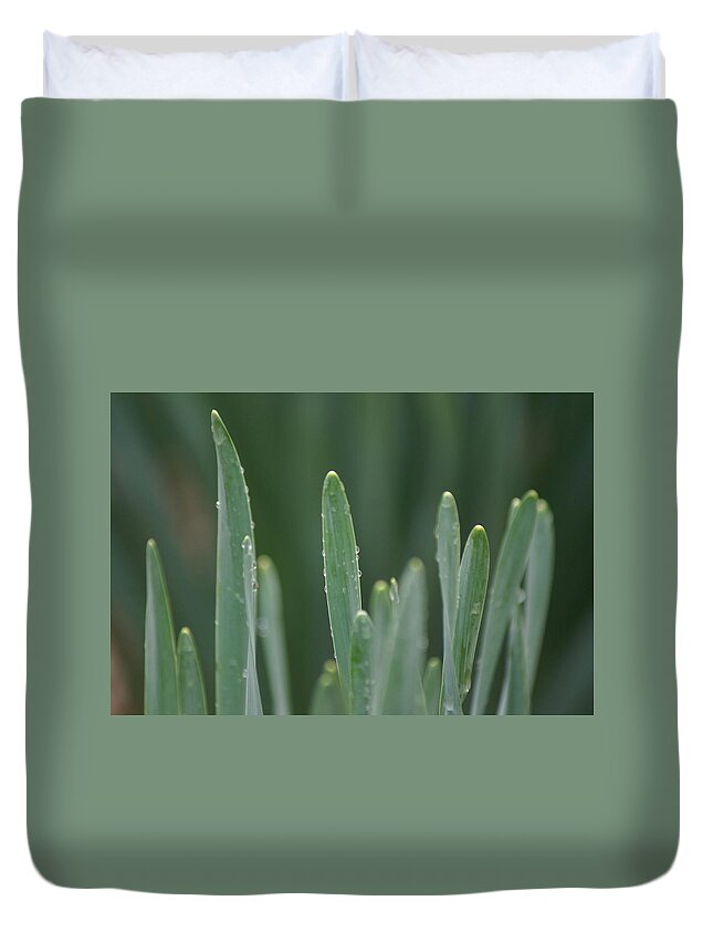 Water Duvet Cover featuring the photograph Spring Rain by Heather E Harman