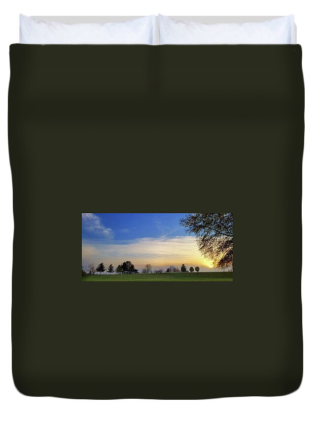 Sunset Duvet Cover featuring the photograph Spring Sunset 4/7/21 by Ally White