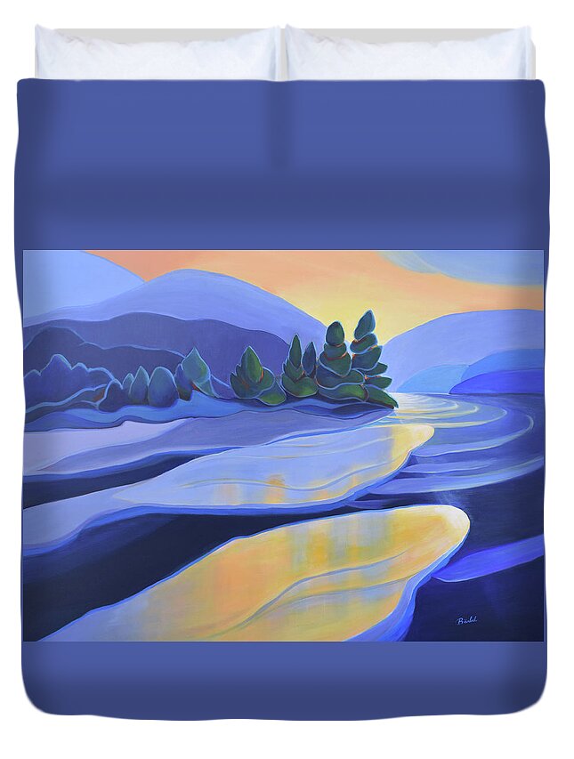 Group Of Seven Duvet Cover featuring the painting Spring Thaw by Barbel Smith