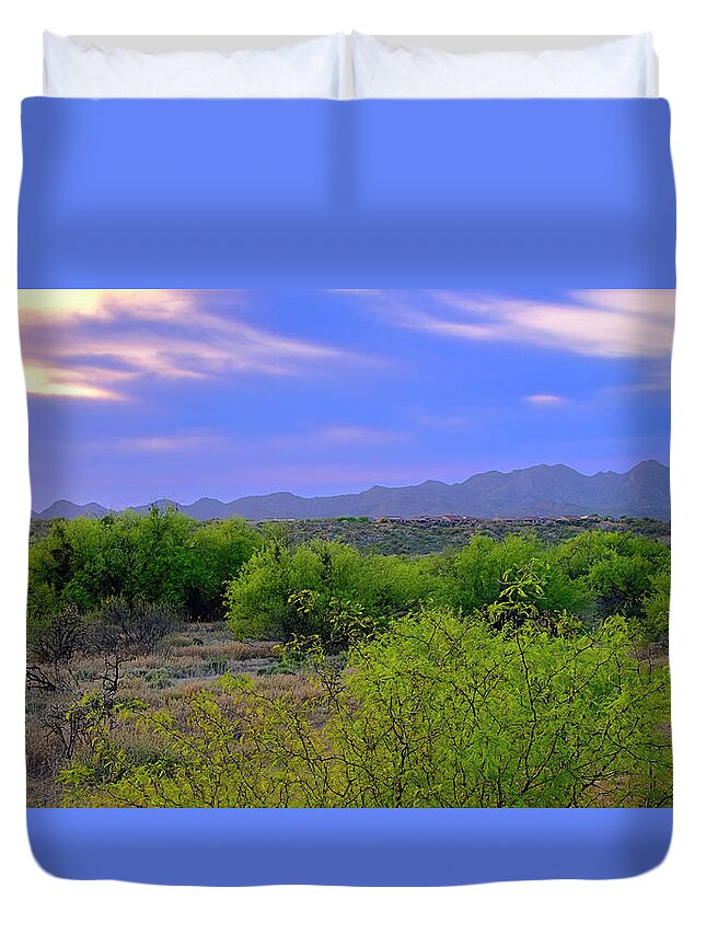 Arizona Duvet Cover featuring the photograph Spring Valley View 25090 by Mark Myhaver