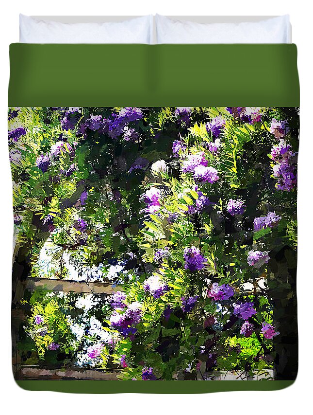Color Duvet Cover featuring the photograph Spring Wisteria by Alan Hausenflock