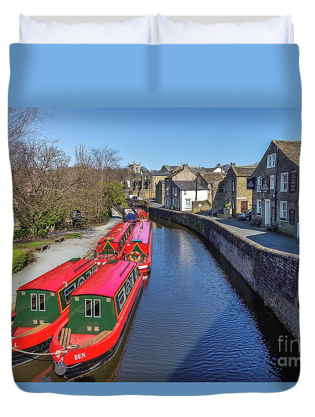 Barge Duvet Cover featuring the photograph Springs Branch, Skipton, North Yorkshire by Tom Holmes Photography