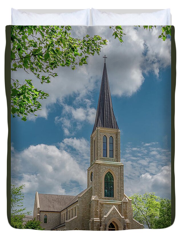 Tennessee Duvet Cover featuring the photograph Springtime Chapel, Lee University by Marcy Wielfaert