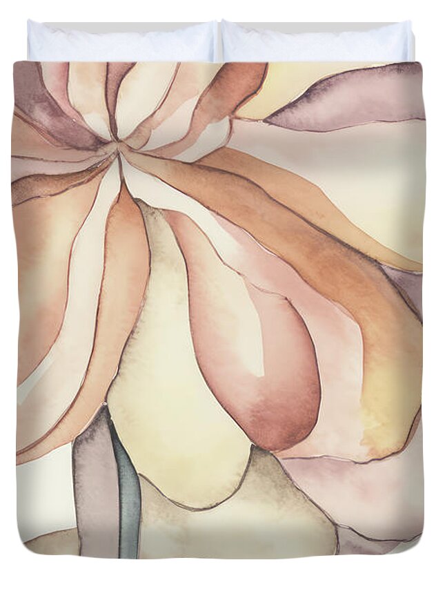 Abstract Duvet Cover featuring the painting Springtime Inspiration by Greg Collins