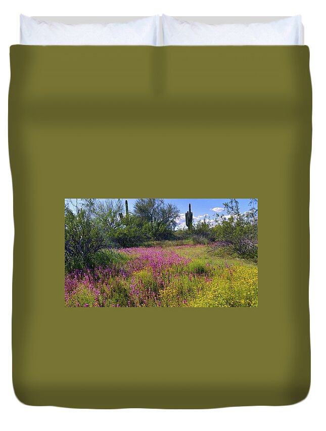 Desert Duvet Cover featuring the photograph Springtime - Sonoran Desert by Gene Taylor