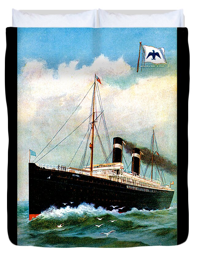 Paul Duvet Cover featuring the painting SS Saint Paul Cruise Ship by Unknown