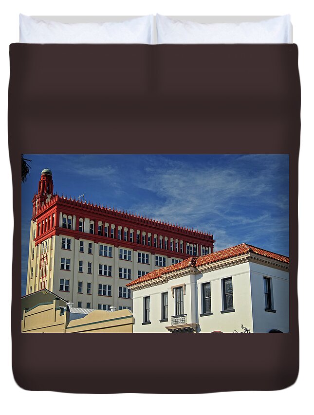 Spanish Duvet Cover featuring the photograph St. Augustine Architecture by George Taylor