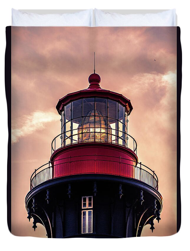 Lighthouse Duvet Cover featuring the photograph St. Augustine Light by Bryan Williams