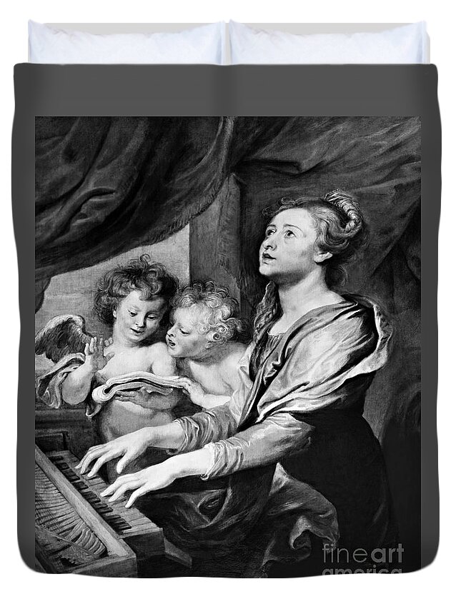 St. Cecilia Duvet Cover featuring the painting St. Cecilia - CZSTC by Abraham van Diepenbeeck