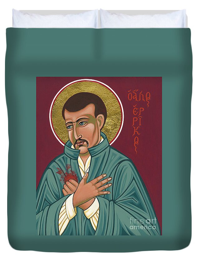 St Henry Walpole Duvet Cover featuring the painting St Henry Walpole, SJ 324 by William Hart McNichols