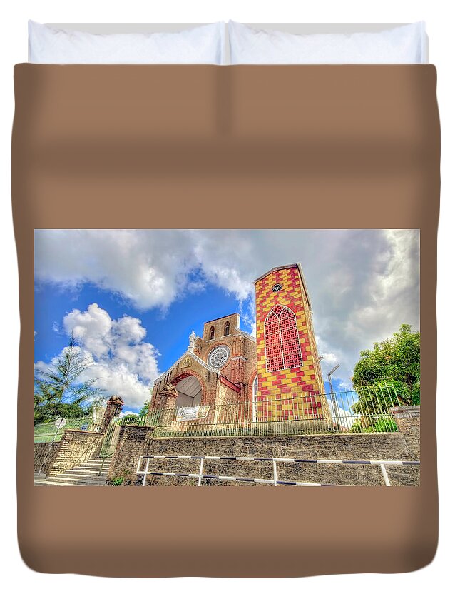 Trinidad Duvet Cover featuring the photograph St. Joseph Church by Nadia Sanowar