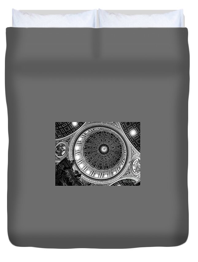 St. Peter's Basilica Duvet Cover featuring the photograph St Peters Basilica Dome Interior by Doug Sturgess