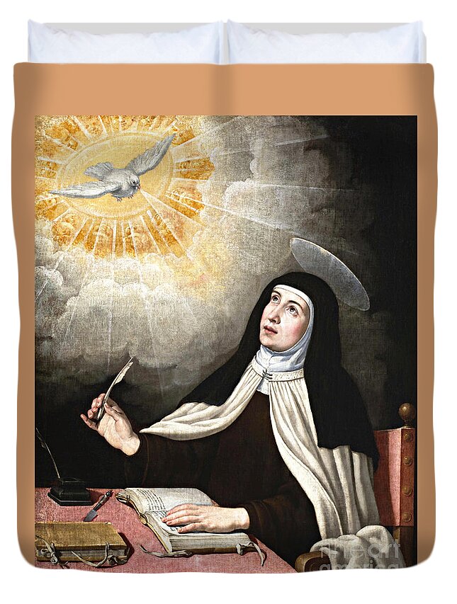 St. Teresa Of Avila Duvet Cover featuring the painting St. Teresa of Avila - CZVIL by Jusepe de Ribera