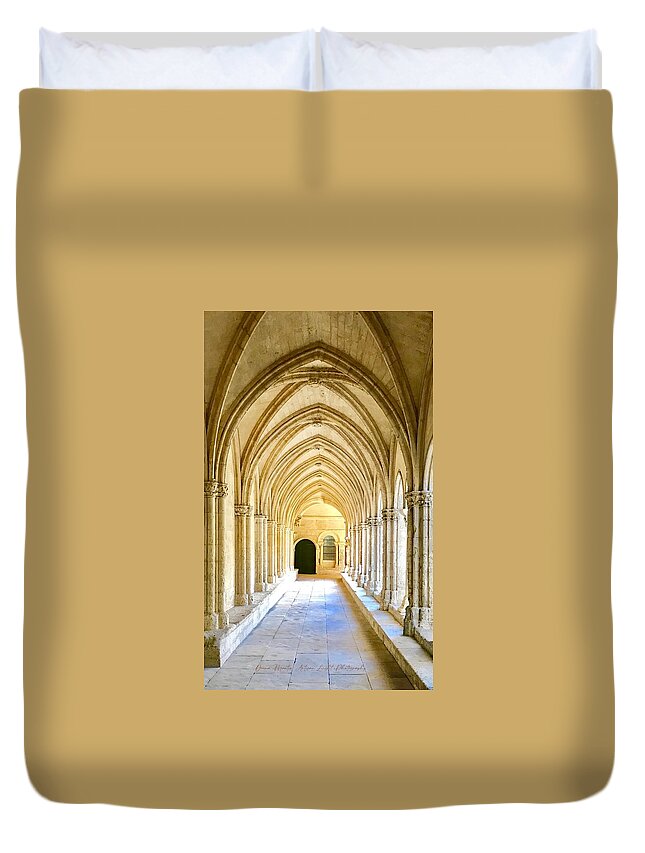 Architecture Duvet Cover featuring the photograph St. Trophime Cloister in Arles by Donna Martin
