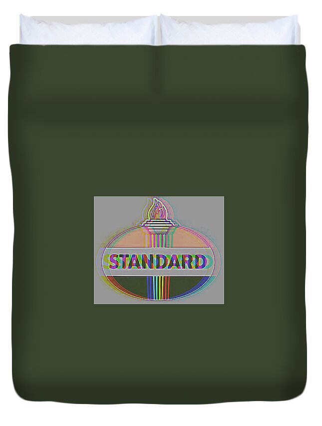 Wunderle Art Duvet Cover featuring the digital art Standard Oil by Wunderle