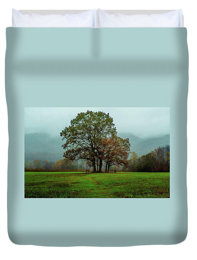 Cade's Cove Duvet Cover featuring the photograph Standing Tall by Darrell DeRosia