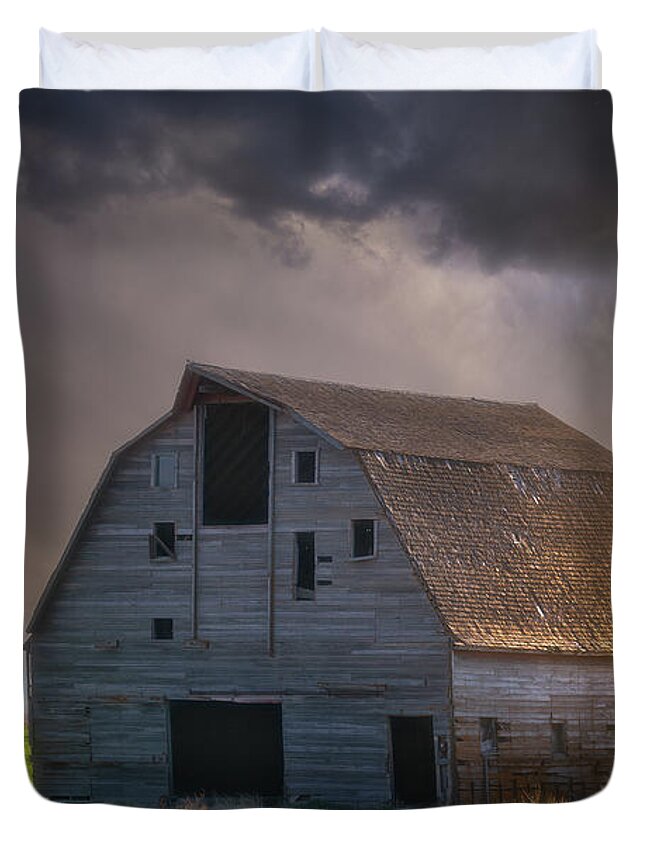 Kansas Duvet Cover featuring the photograph Standing Up To the Storm by Darren White