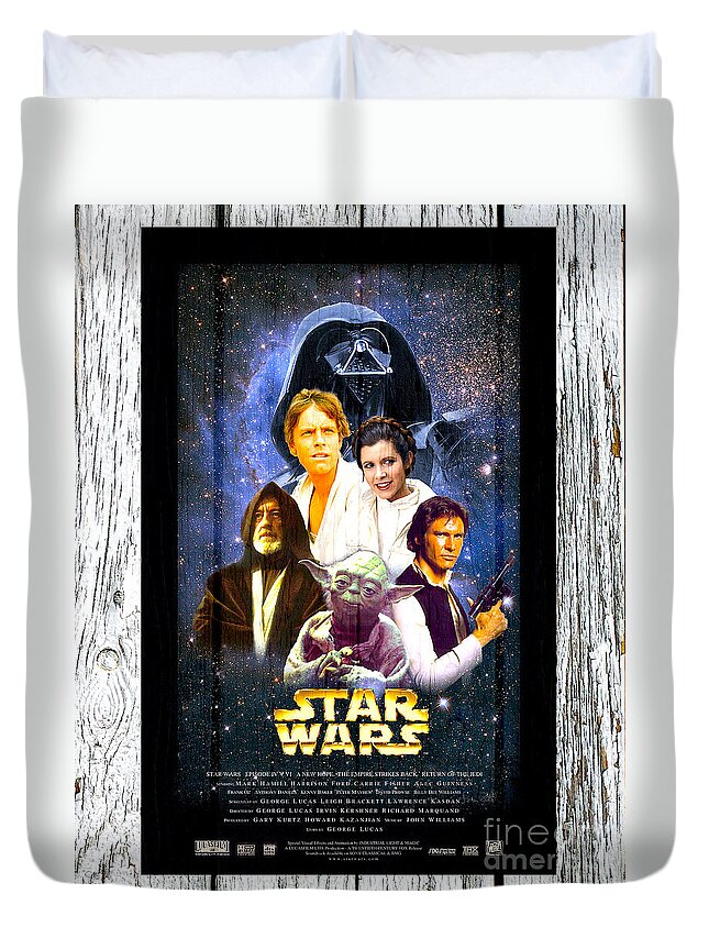 Movie Duvet Cover featuring the digital art Star Wars A New Hope by Steven Parker