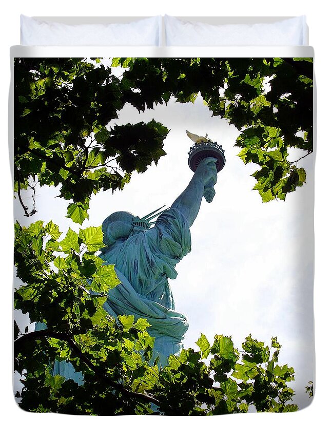 Statue Of Liberty Duvet Cover featuring the photograph Statue of Liberty by Thomas Schroeder