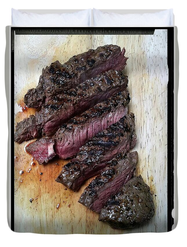 Photography Duvet Cover featuring the photograph Steak To Go by Lachlan Main