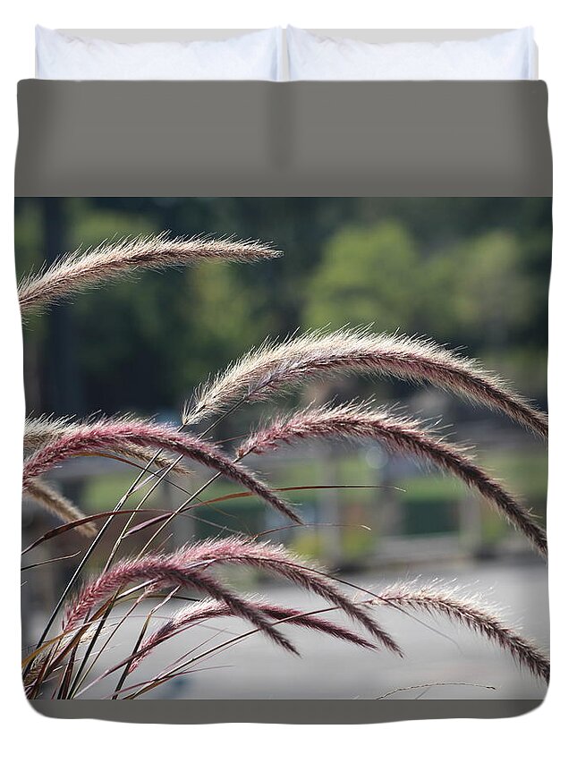 Flowers Duvet Cover featuring the photograph Stems by Jean Wolfrum