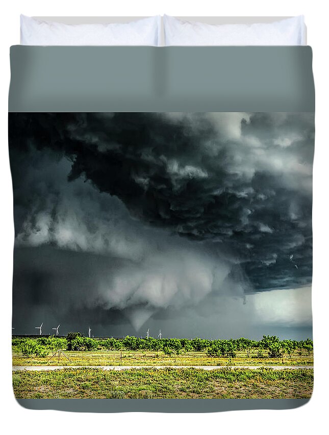 Tornado Duvet Cover featuring the photograph Sterling City, TX Tornado by James Menzies