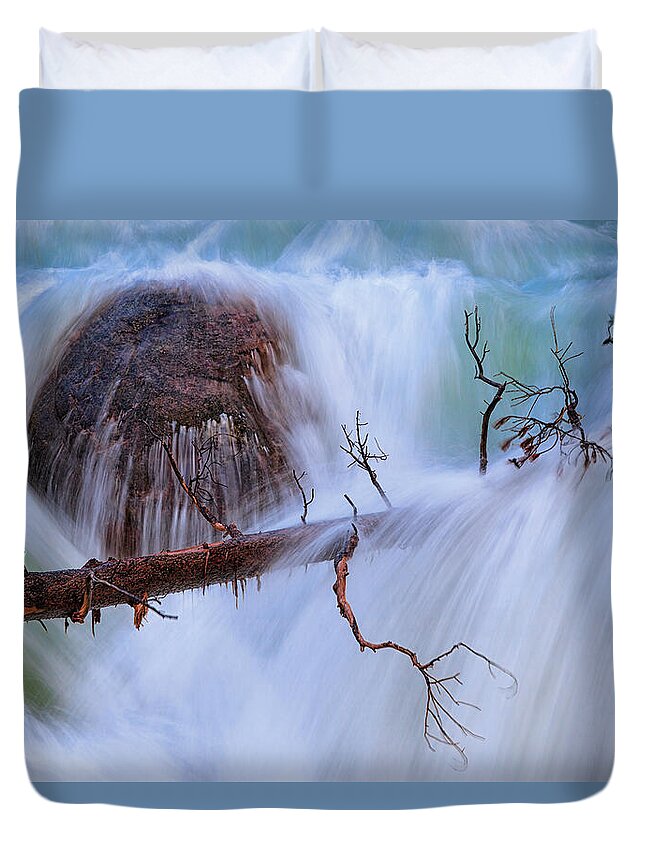 Abstract Duvet Cover featuring the photograph Sticks and Stones by Rick Furmanek
