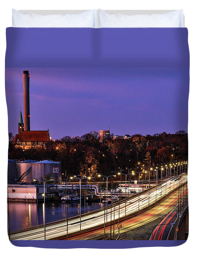 Europe Duvet Cover featuring the photograph Stockholm night by Alexander Farnsworth