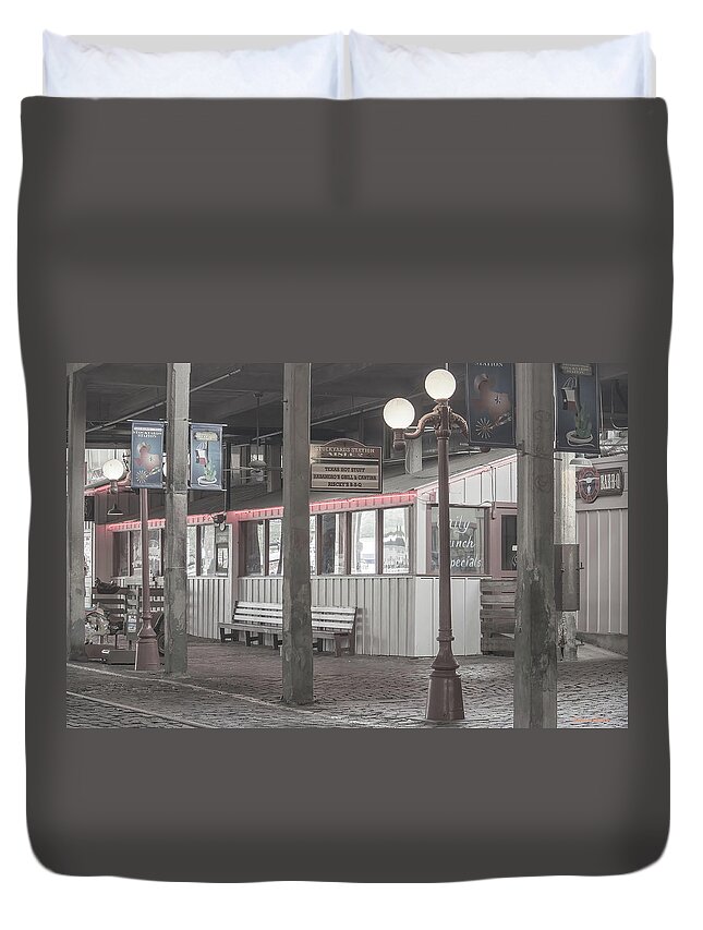 Stockyards Duvet Cover featuring the photograph Stockyards in Fort Worth by Roberta Byram