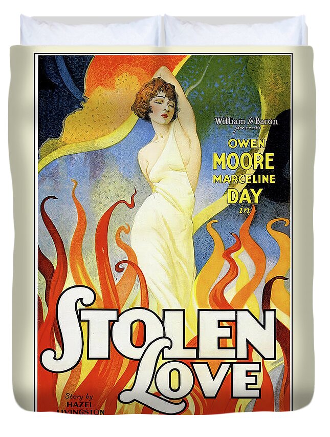 Stolen Duvet Cover featuring the mixed media ''Stolen Love'', 1928 by Stars on Art