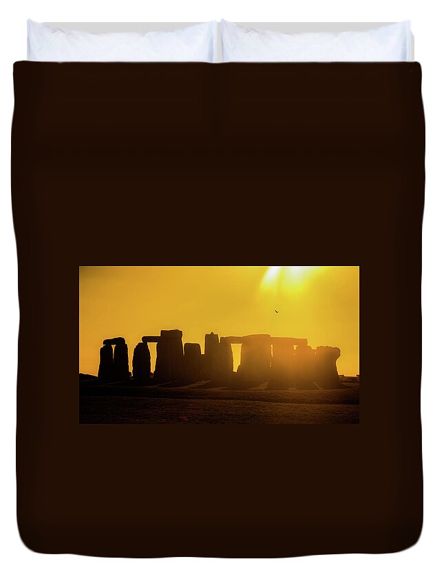Stonehenge Duvet Cover featuring the photograph Stonehenge Silhouette by Rob Hemphill