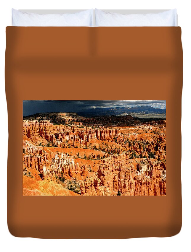 Bryce Duvet Cover featuring the photograph Distant Thunder - Bryce Canyon National Park. Utah by Earth And Spirit