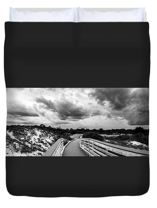 Storm Duvet Cover featuring the photograph Storm Clouds Over Plum Island by David Lee