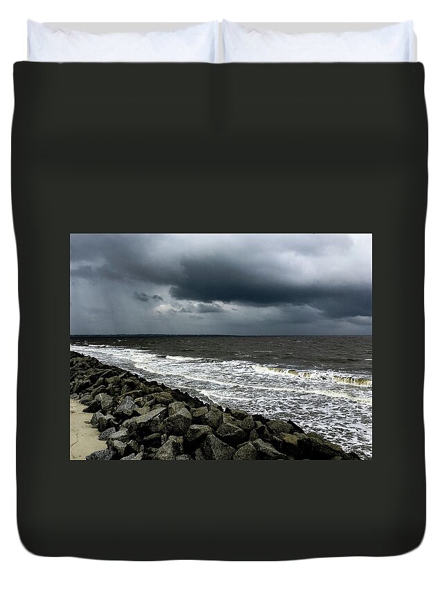 Beach Duvet Cover featuring the photograph Storm by David Beechum