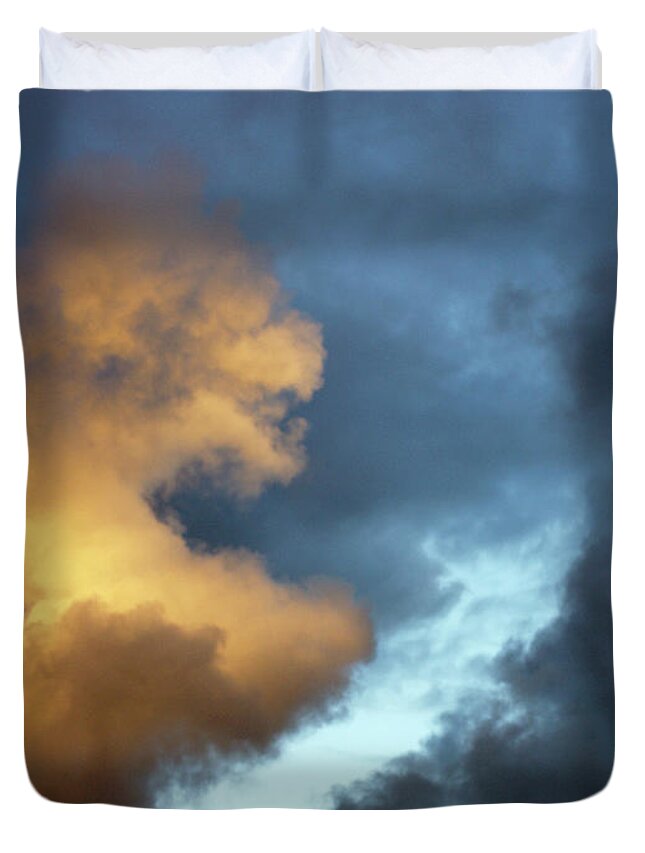 Storm Duvet Cover featuring the photograph Storm dog shaped clouds by Robert Douglas