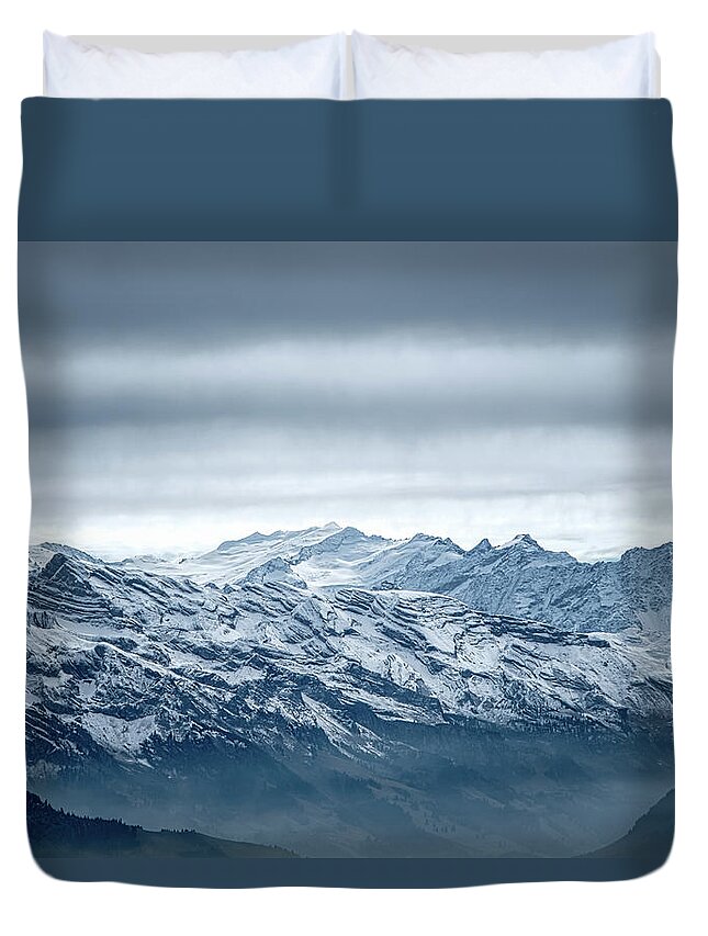 Mountains Duvet Cover featuring the photograph Storm Over the Mountains by Rick Deacon