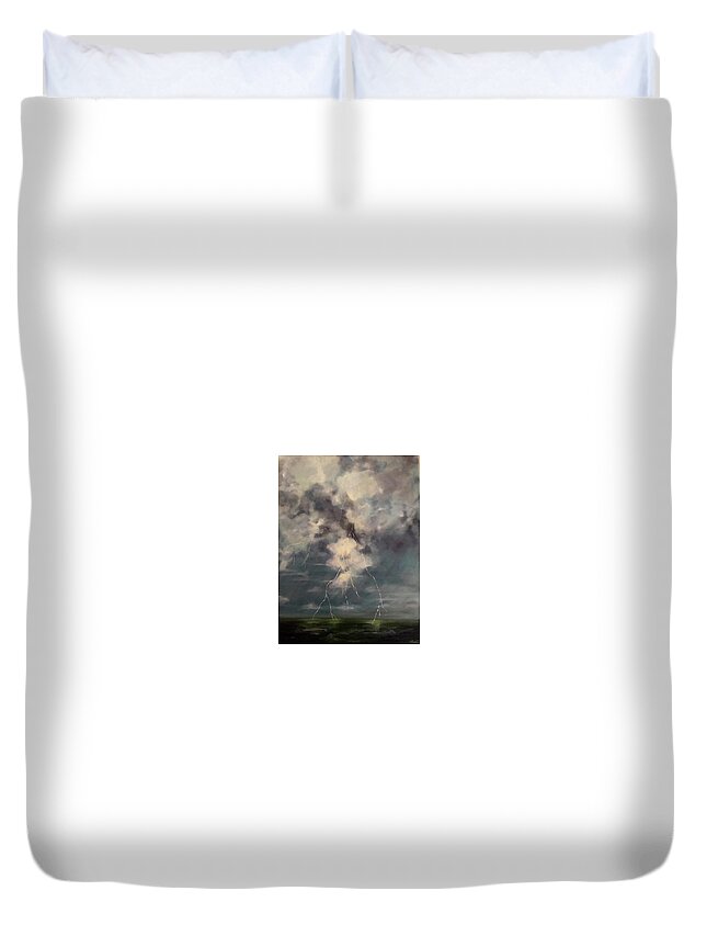 Storm Duvet Cover featuring the painting Storms Coming by Barbara Landry