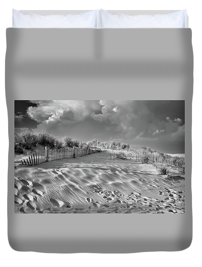Sand Duvet Cover featuring the photograph Stormy Dunes by Steven Nelson