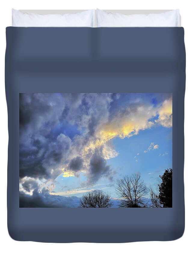 Storm Duvet Cover featuring the photograph Stormy Sunset 3/6/22 by Ally White