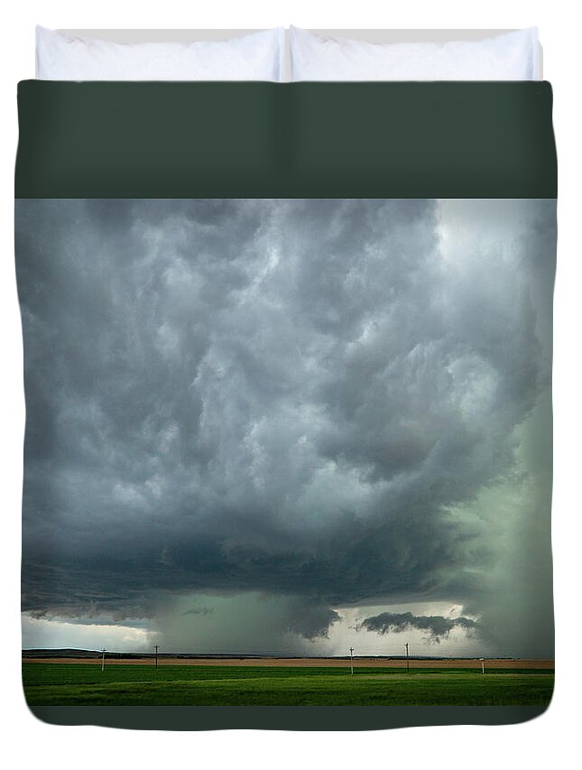 Storm Duvet Cover featuring the photograph Stormy Supercell by Wesley Aston