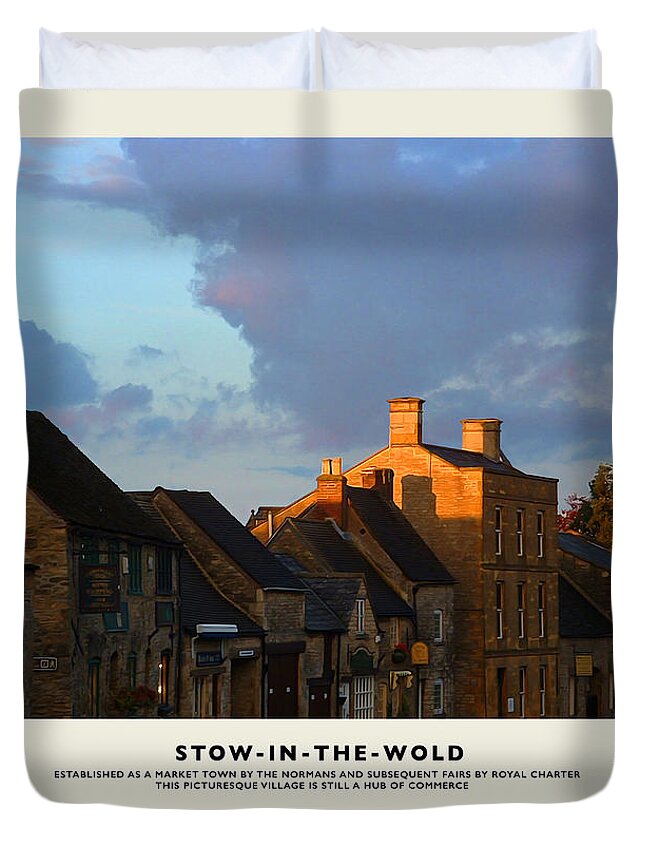 Stow-in-the-wold Duvet Cover featuring the photograph Stow Cream Railway Poster by Brian Watt