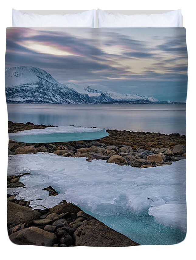 Ice Duvet Cover featuring the photograph Stranded ice by Thomas Kast