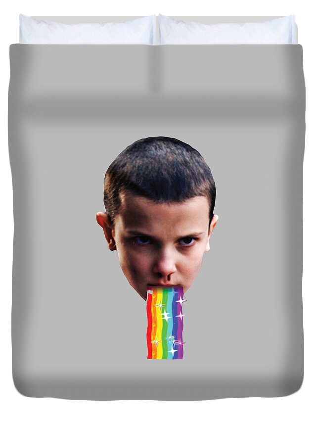 Stranger Things Eleven Puking Rainbow Snapchat Filter Duvet Cover by Janet  D Kiefer - Pixels