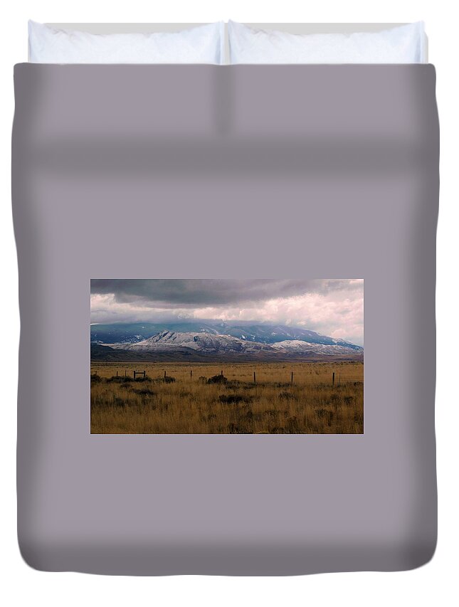 - Stratus Clouds - Wyoming Duvet Cover featuring the photograph - Stratus Clouds - Wyoming by THERESA Nye